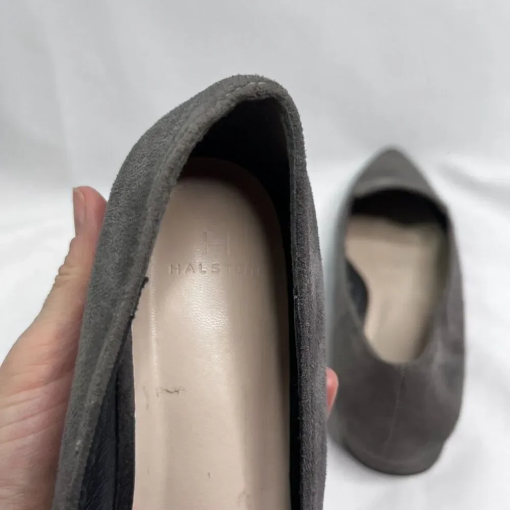 H by Halston‎ Barcelona Gray Vegan Suede Pointed Toe Slip On Flats Size 7.5